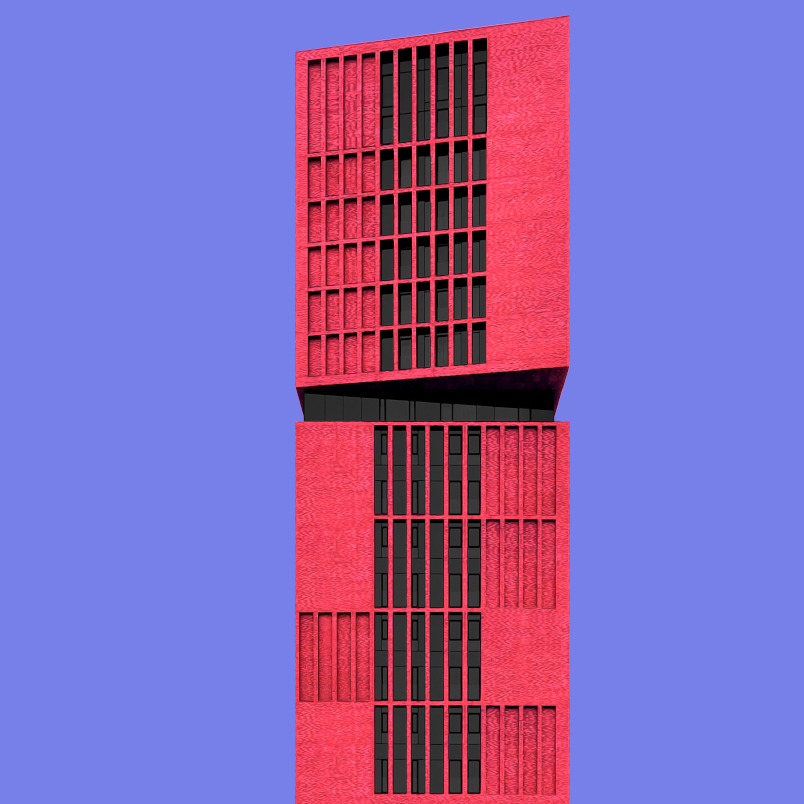 Постер на подрамнике Постер Origami blue red 3 - интерьерный вид 1