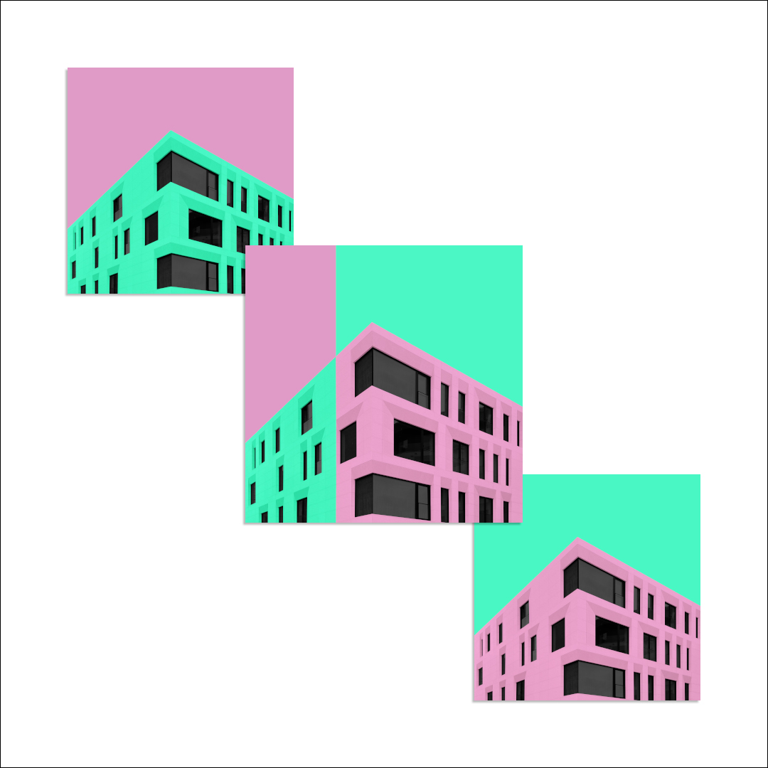 Постер на подрамнике Постер Facets pink green 2 - интерьерный вид 2