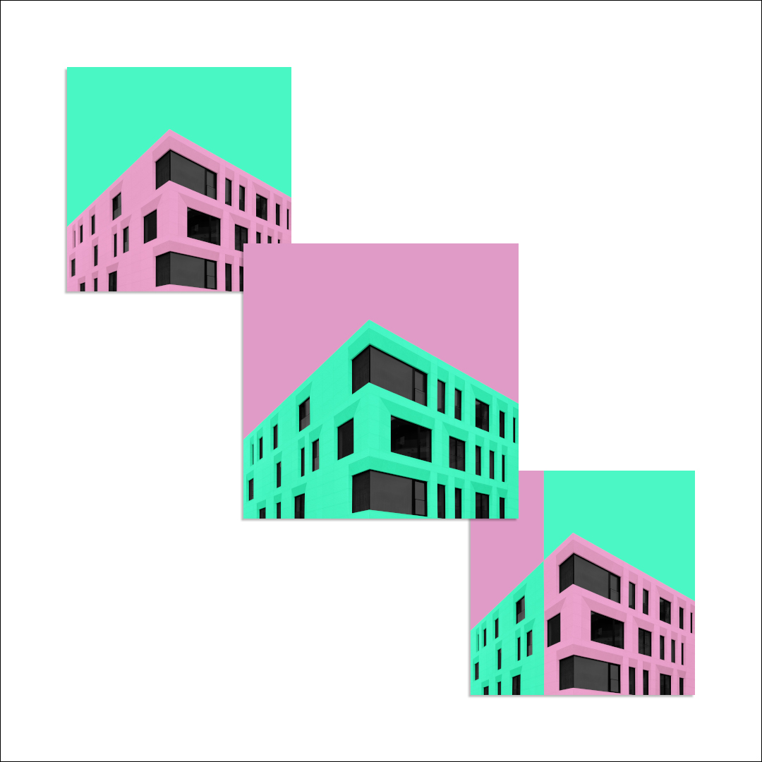 Постер на подрамнике Постер Facets pink green 3 - интерьерный вид 2