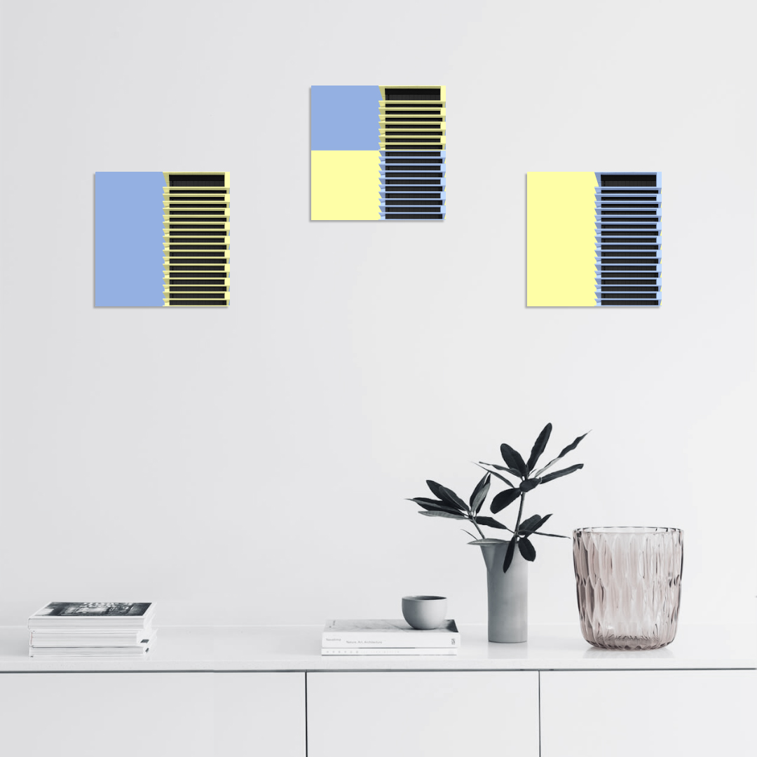 Сет Stripes yellow blue - интерьерный вид 1