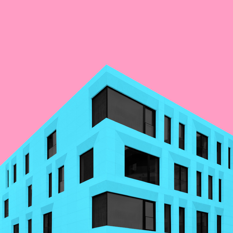 Постер на подрамнике Постер Facets turquoise coral 1 - интерьерный вид 1