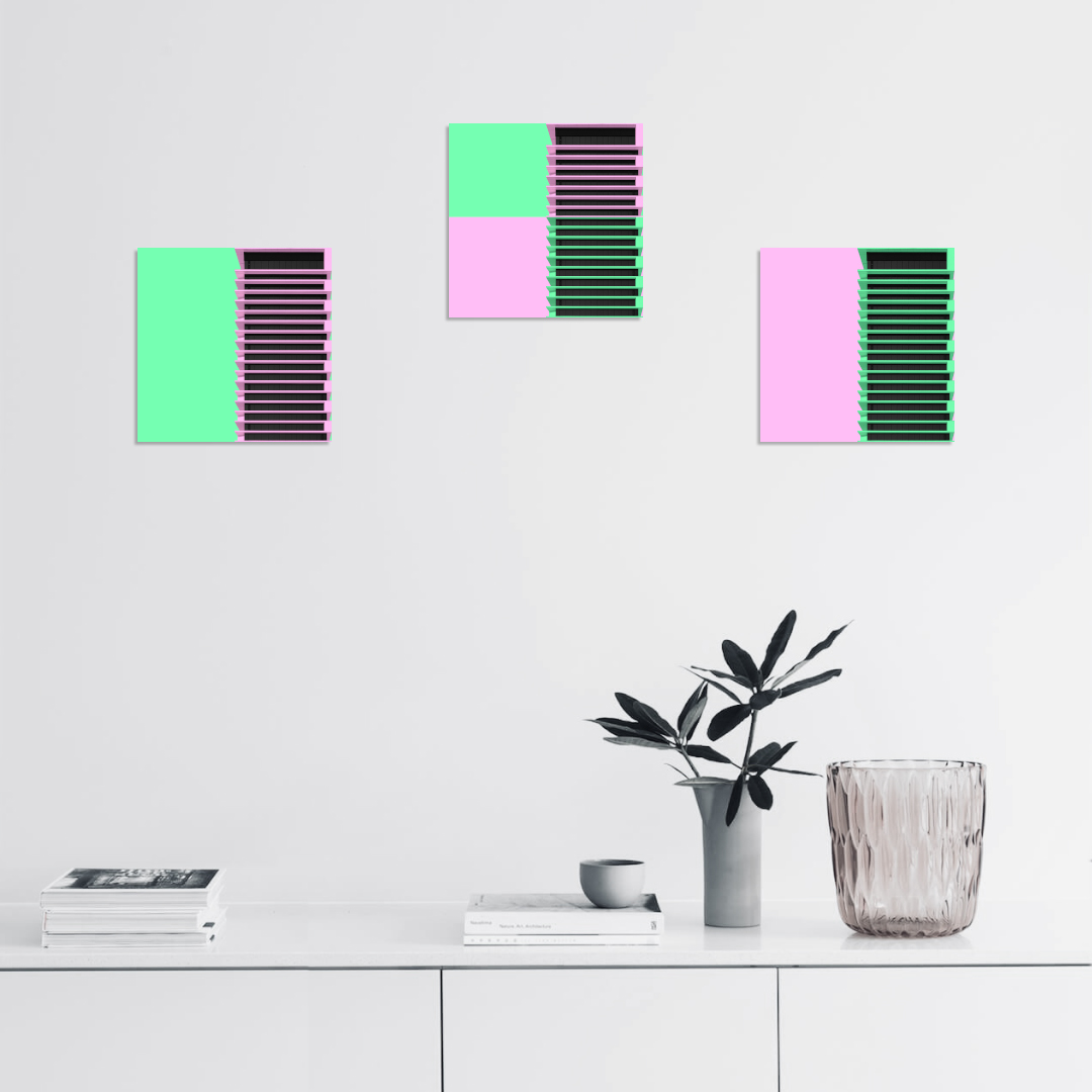 Сет Stripes pink green - интерьерный вид 1