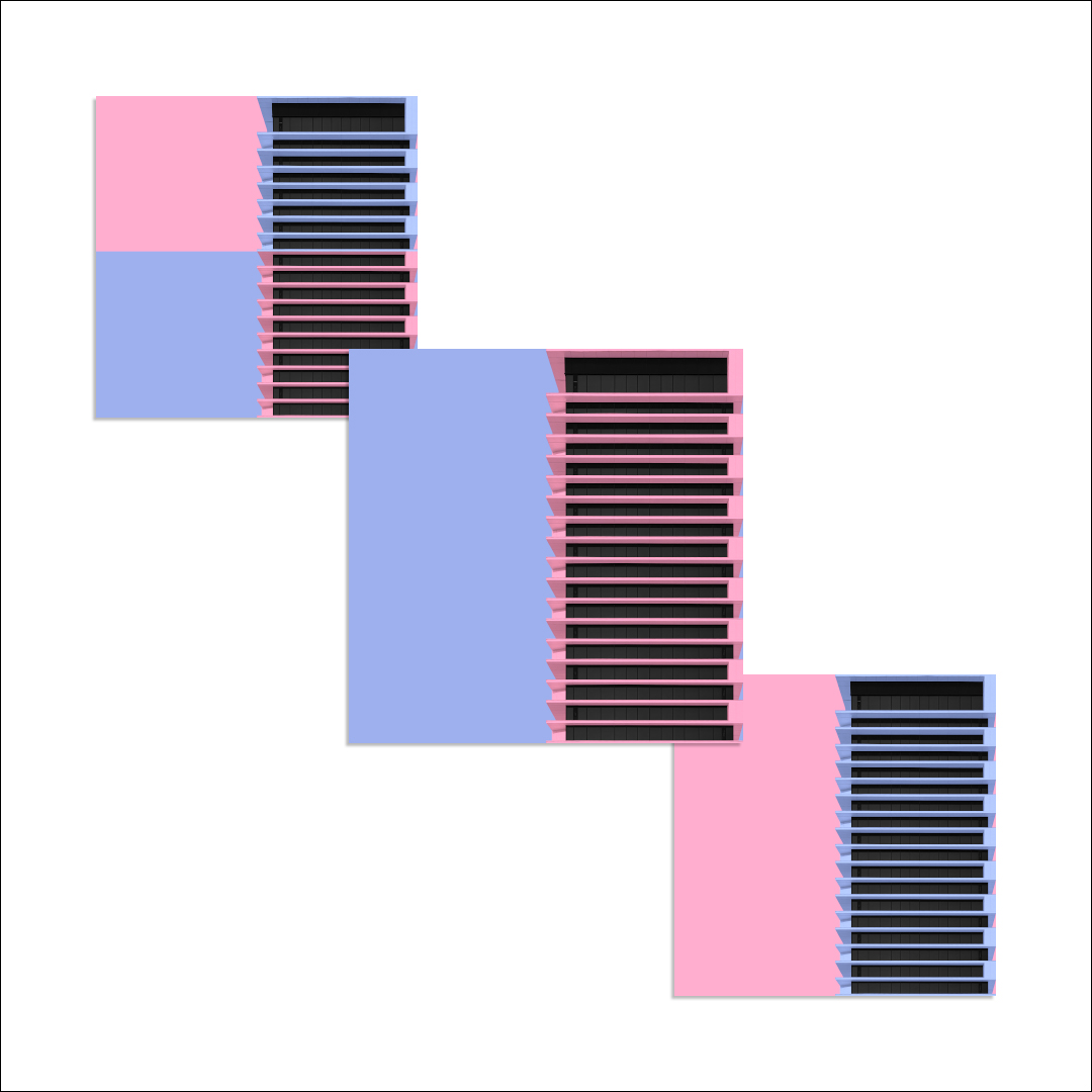 Постер на подрамнике Постер Stripes blue coral 3 - интерьерный вид 2