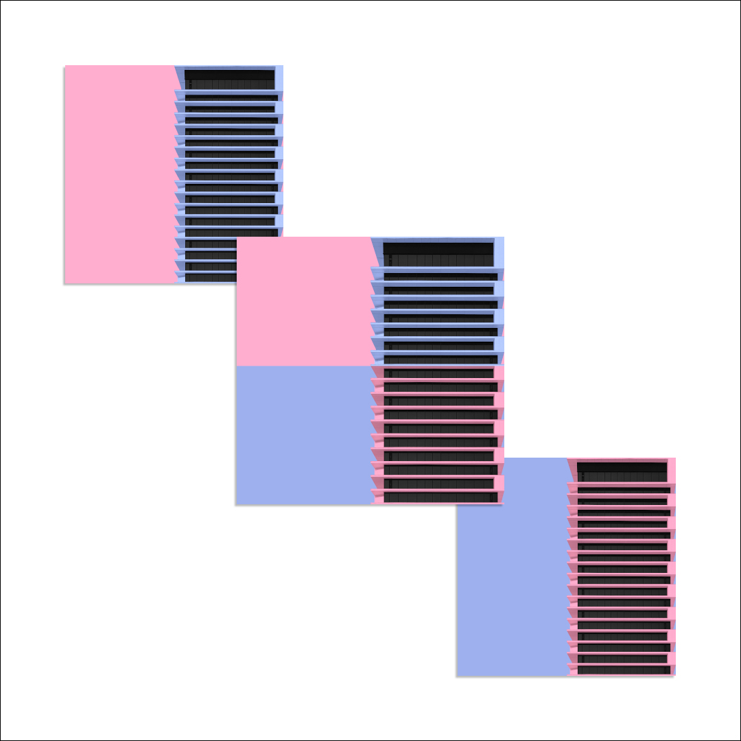 Постер на подрамнике Постер Stripes blue coral 2 - интерьерный вид 2