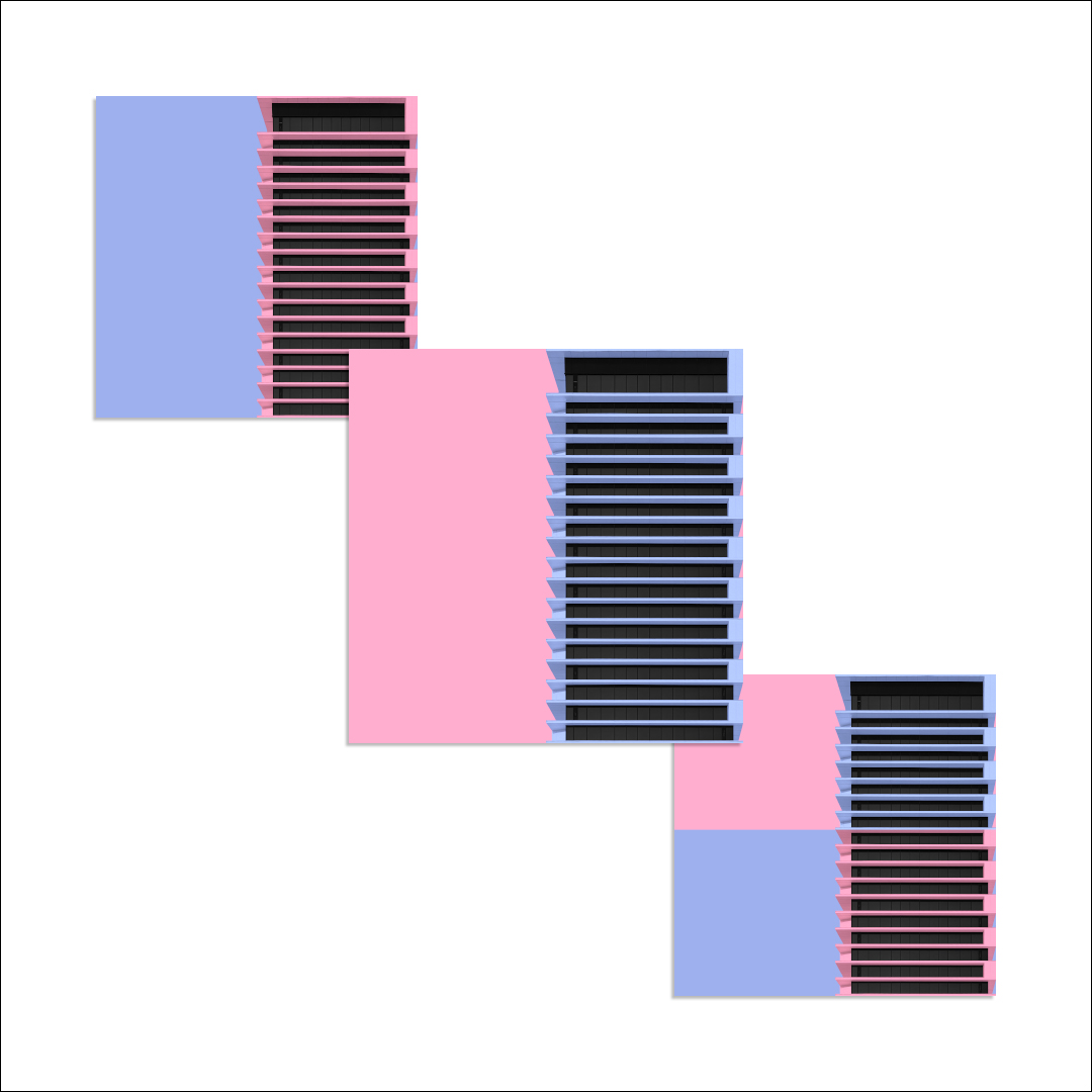 Постер на подрамнике Постер Stripes blue coral 1 - интерьерный вид 2