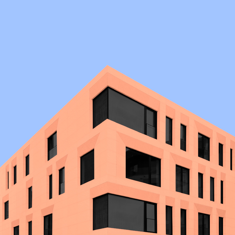 Постер на подрамнике Facets blue orange 3 - интерьерный вид 1