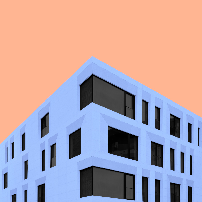 Постер на подрамнике Постер Facets blue orange 1 - интерьерный вид 1