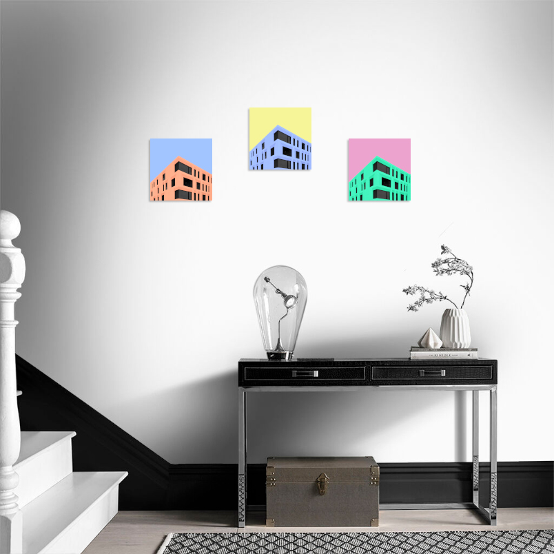 Постер на подрамнике Постер Facets multicolor 1 - интерьерный вид 3