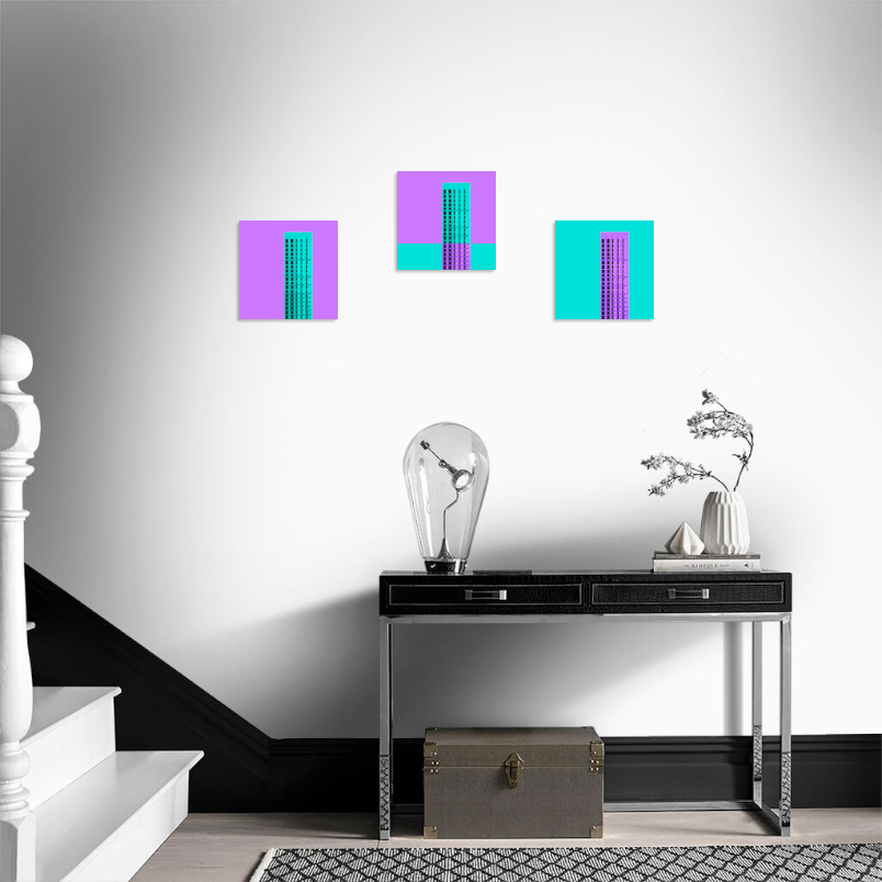 Постер на подрамнике Постер Layout mint purple 1 - интерьерный вид 3