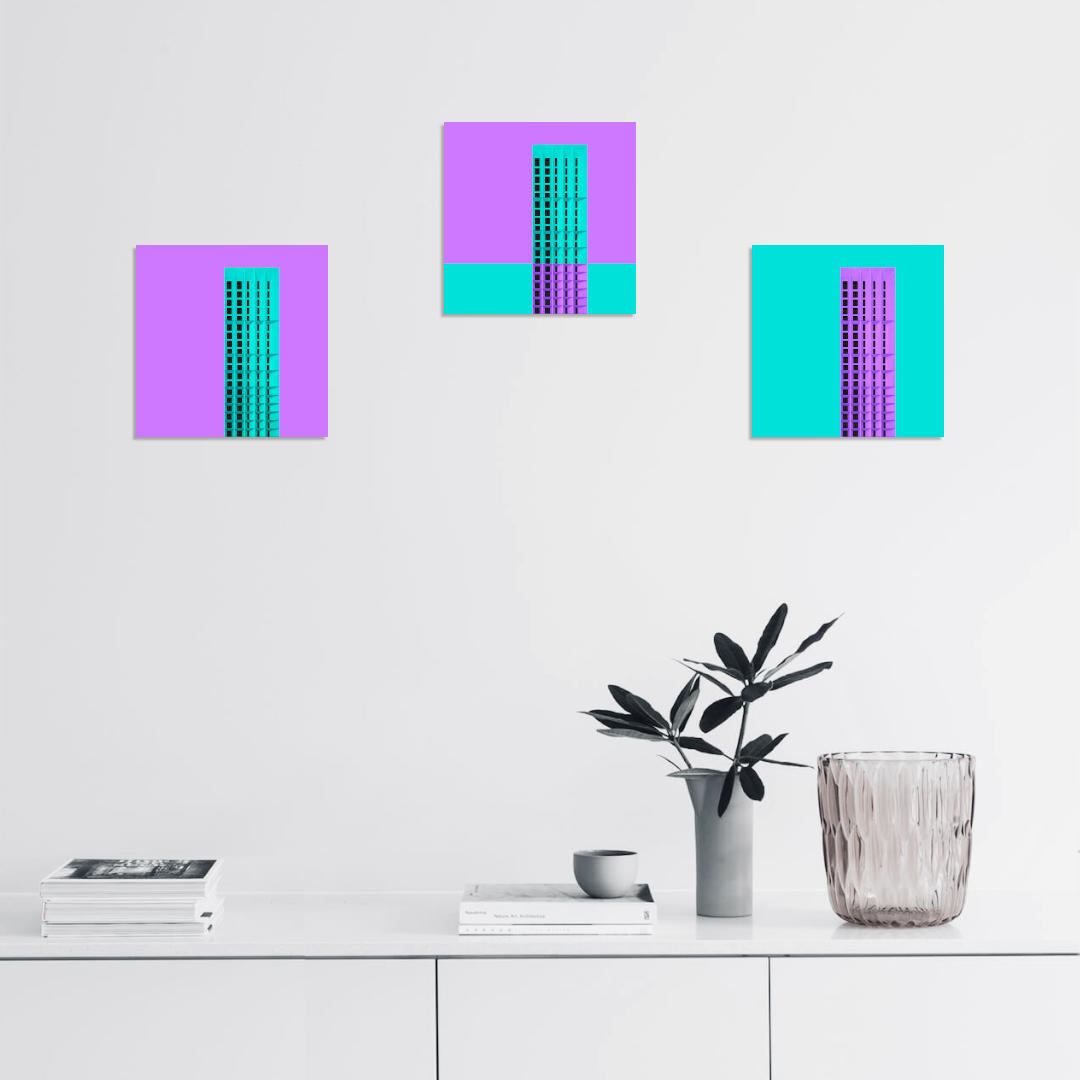 Постер на подрамнике Постер Layout mint purple 3 - интерьерный вид 2